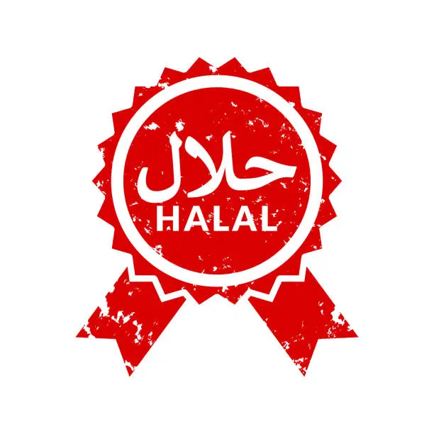 Vector illustration of Icone Halal and cocarde.