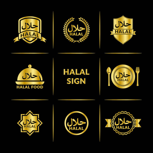 Halal icon set. Vector illustration in HD very easy to make edits. kosher logo stock illustrations