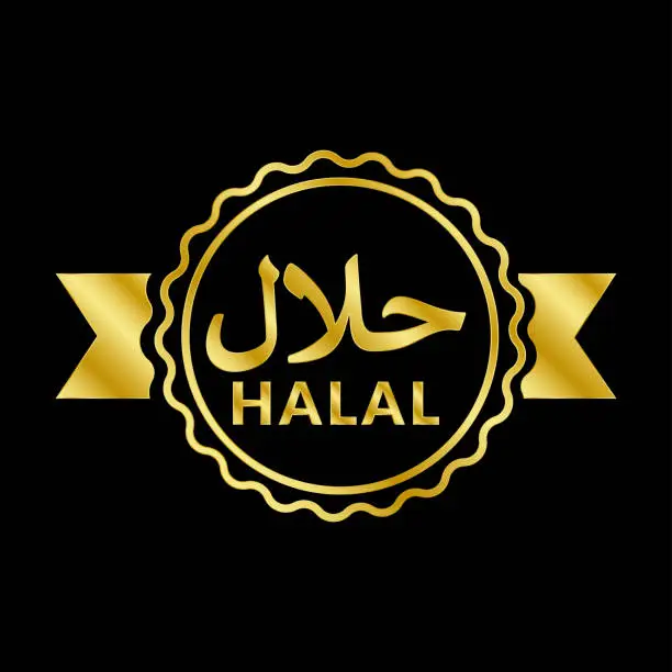 Vector illustration of Halal icon, certification.