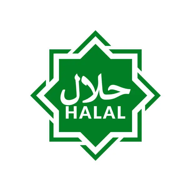 Vector illustration of Green Halal icon.
