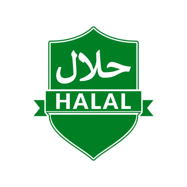 Vector illustration of Green Halal icon.