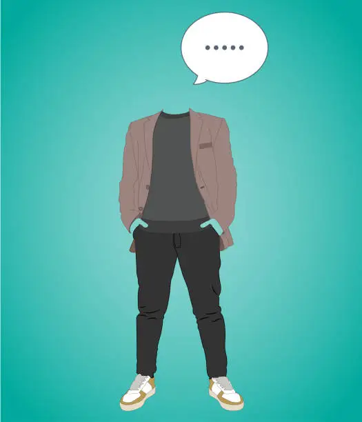 Vector illustration of An invisible person who speaks.