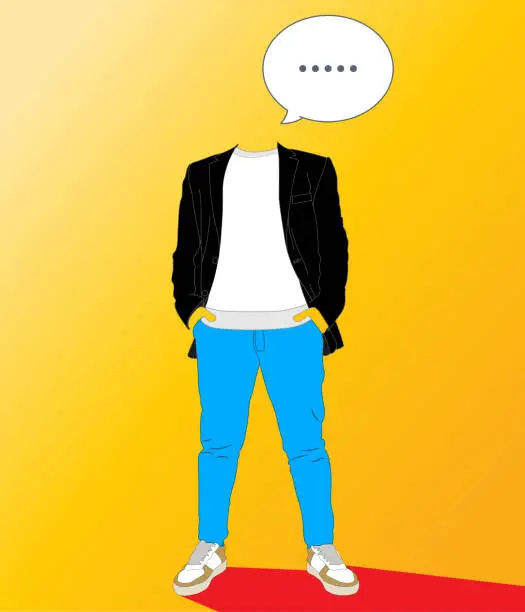 Vector illustration of Just clothes without the appearance of the person in communication.
