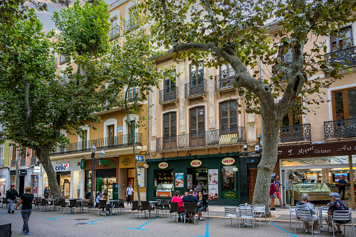 Cityscape of old town Denia, nested on the Mediterranean coast in the province of Alicante, Spain, a popular tourist destination during summertime.