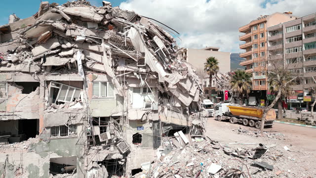 Drone video Syria and Turkey earthquake