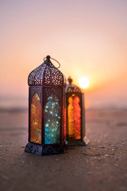 istock Colourful Ramadan Lantern at the beach during sunset 1473253924