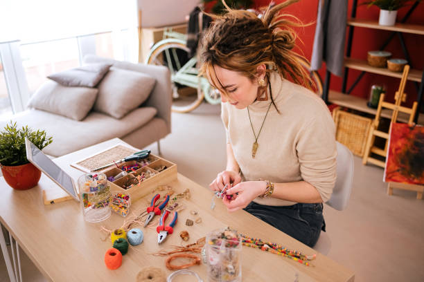 istock Handmade jewelry from home 1473254203