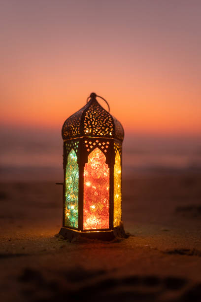 istock Sunset view with Traditional Ramadan Lantern lamp, 1473254779