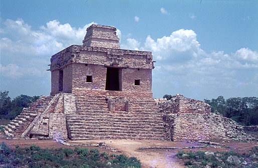 Mexico, 1977. Indigenous place of worship in Mexico.