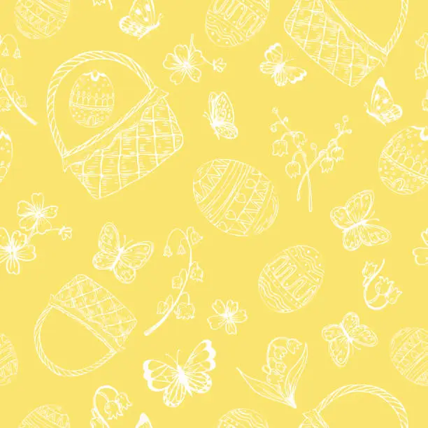 Vector illustration of Cute Easter Seamless Background Pattern