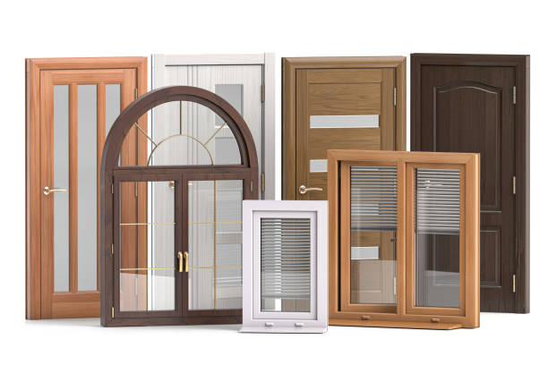 istock Windows and doora of different types isolated on white. 1473259178