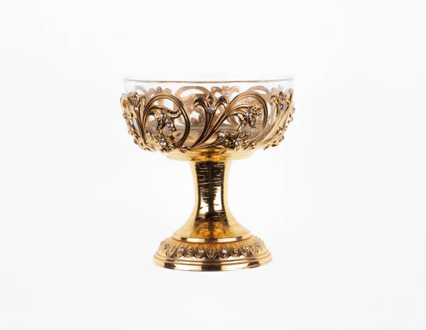 istock ancient golden wine glass isolated on white background 1473260680