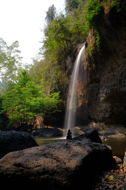 istock Haew Suwat Waterfall is naturally beautiful in the big forest. 1473261989