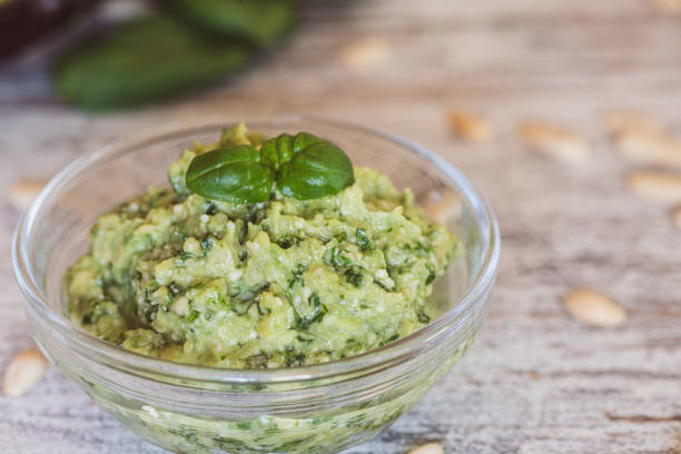 istock Pesto sauce with Avocado, Basil and Pine nuts 1473262009