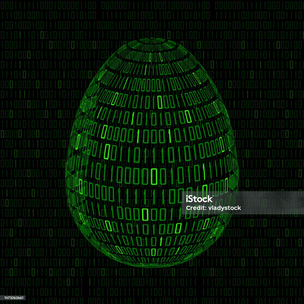 Easter Binary Code Abstract Easter Egg With Binary Code Inside Happy Easter Stock ...