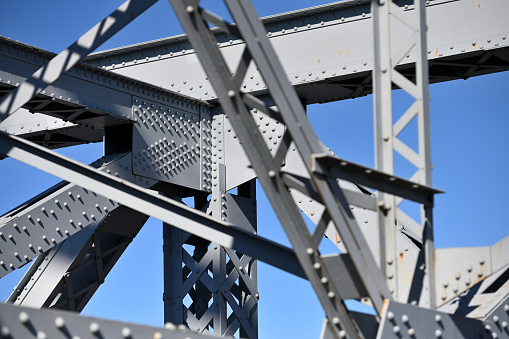 Williamsburg bridge - structure a steel bridge close up, New York City