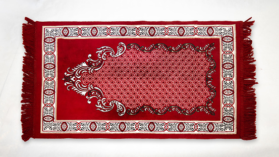 prayer rug on white background