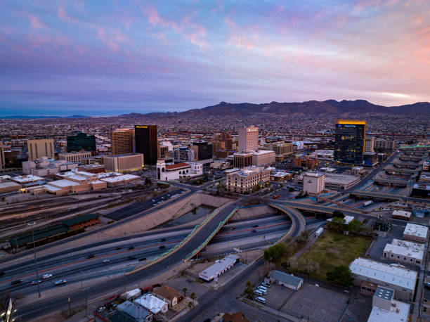 istock Downtown El Paso, Texas sunset aerial view 1473275617