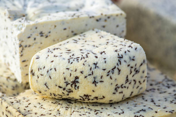 istock Homemade bio natural cheese with cumin seeds 1473281591