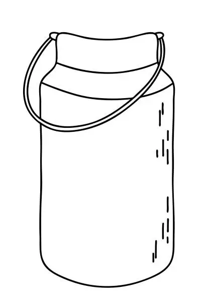 Vector illustration of Milk, wasser can container.