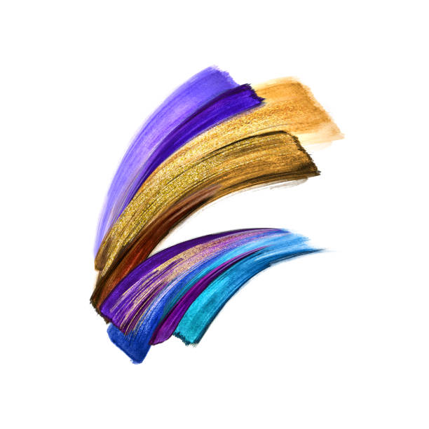 istock blue gold violet abstract brush strokes isolated on white background, watercolor clip art, golden glitter paint smear, hand painted artistic shapes 1473285932