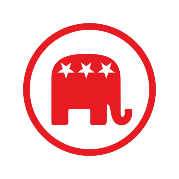 Vector illustration of Republican Party Logo. Vector Illustration.