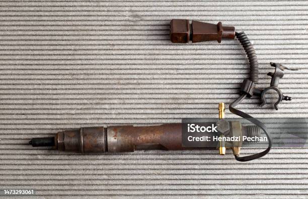 Engine Nessel Electric Control Nozzle From A Diesel Engine Closeup Copy Space For ...