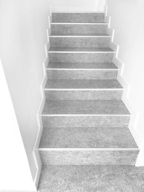 istock Modern stairs in loft interior. Interior with stairs. Straight staircase with railings 1473297937