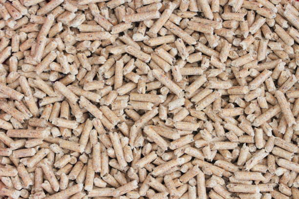 wood pellets stock photo