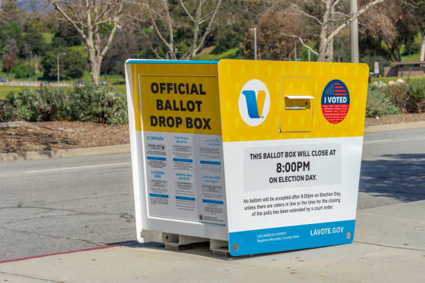 Los Angeles County Official Ballot Drop Box stock photo