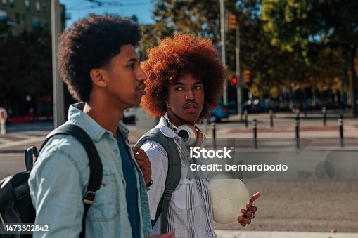 istock Young African American students outside. 1473302842