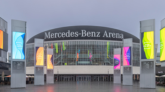 Berlin, Germany - Jan 27th 2023: Mercedes Benz Arena in Berlin is a prominent venue for different events.