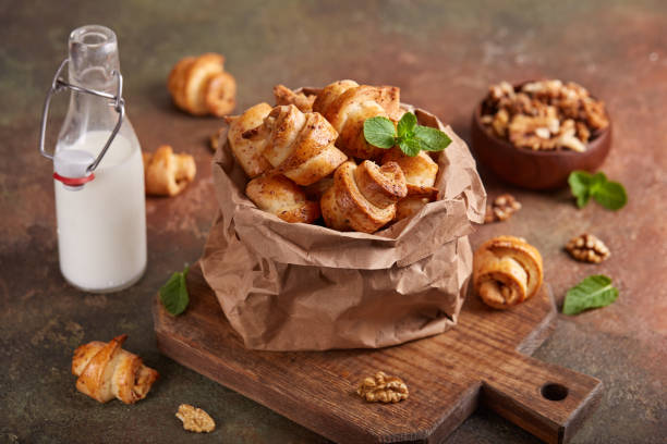 istock Mini croissant cookies with walnuts and brown sugar 1473314387