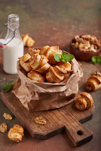 istock Mini croissant cookies with walnuts and brown sugar 1473314388
