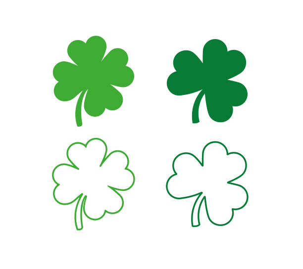 ilustrações de stock, clip art, desenhos animados e ícones de luck shamrock - four leaf clover clover luck leaf