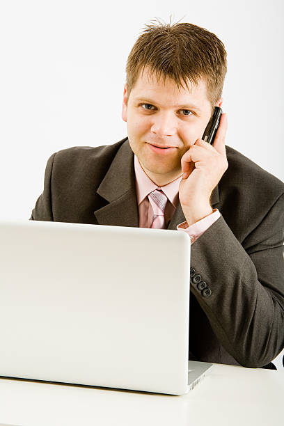 Young businessman working stock photo