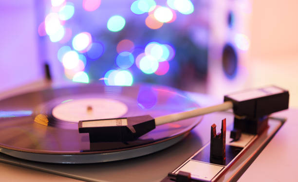 istock A vintage record player against a backdrop of lights. 1473330842