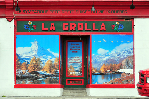 Québec City, Quebec, Canada: La Grolla Swiss restaurant, corner of Saint-Olivier St and Cotê du Abraham