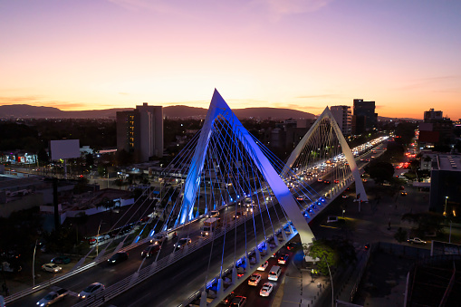 Golden hour of the Matute Remus Bridge in Jalisco, Mexico