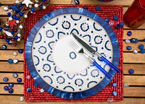 4th of July Table Setting stock photo