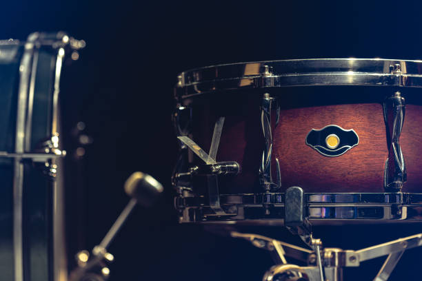 istock Close-up, snare drum on a dark background isolated. 1473337477