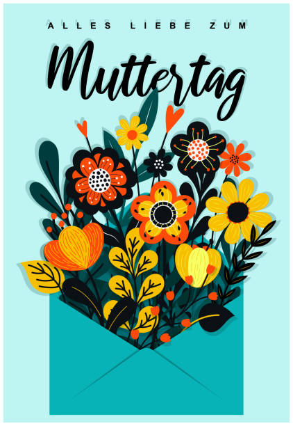 koperta kwiatowa - mothers day tulip yellow greeting card stock illustrations