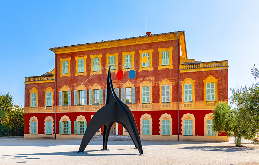 Nice, France - August 7, 2022: Musee Matisse painter Henri Matisse art museum in Villa des Arenes palace in Cimiez district of Nice on French Riviera Azure Coast