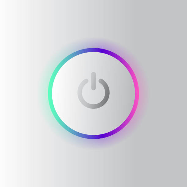Colorful power button background icon vector art illustration