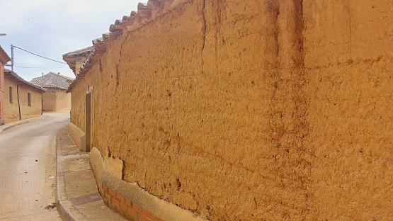 Old adobe or mud and straw house