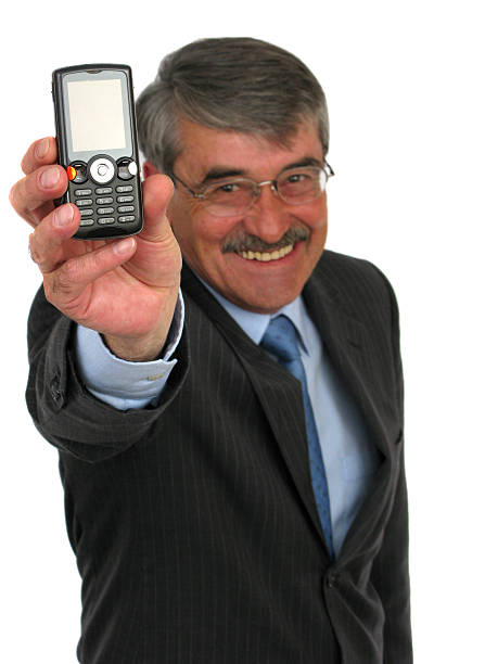 istock Businessman holding cell-phone 147334578