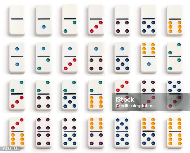 Set Da Domino - Fotografie stock e altre immagini di Domino - Domino, Colore descrittivo, Chiazzato