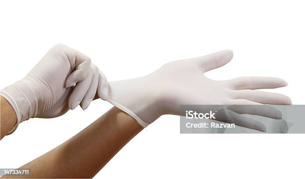 Woman Putting On Surgical Gloves Stock Photo - Download Image Now - Surgical Glove, Clean, Doctor