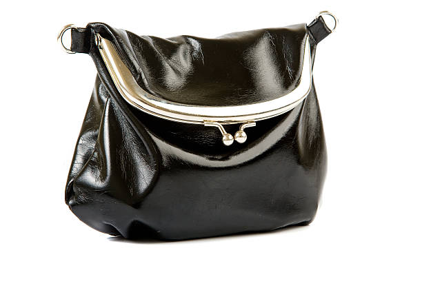 Leather shoulder bag stock photo