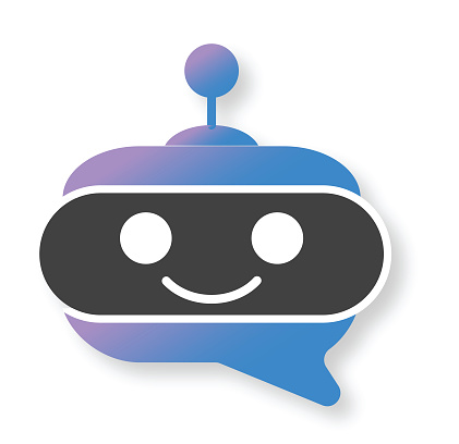 Vector illustration of a chat bot virtual assistant icon on white background. Easy to edit vector eps. Includes high resolution jpg.